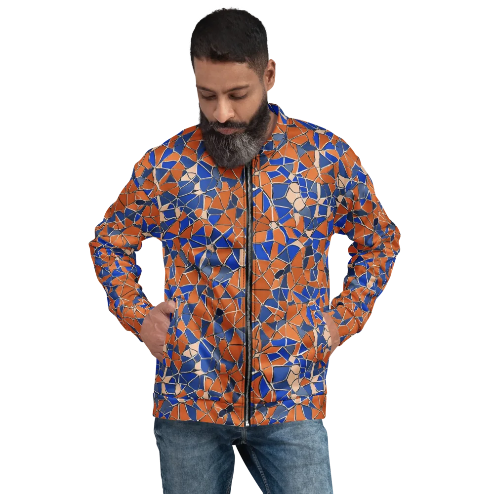 Cobalt Fissure on Bomber Jacket — Front