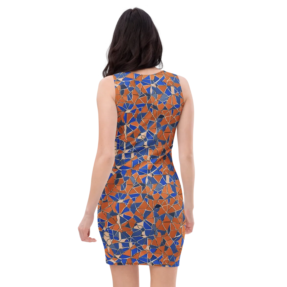 Cobalt Fissure on Bodycon Dress — Back