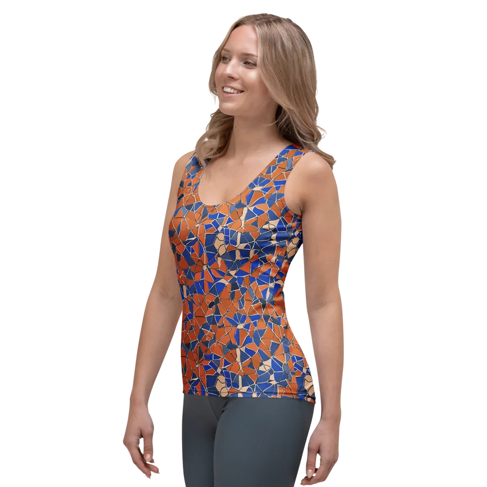 Cobalt Fissure on Women's Tank Top — Left Front