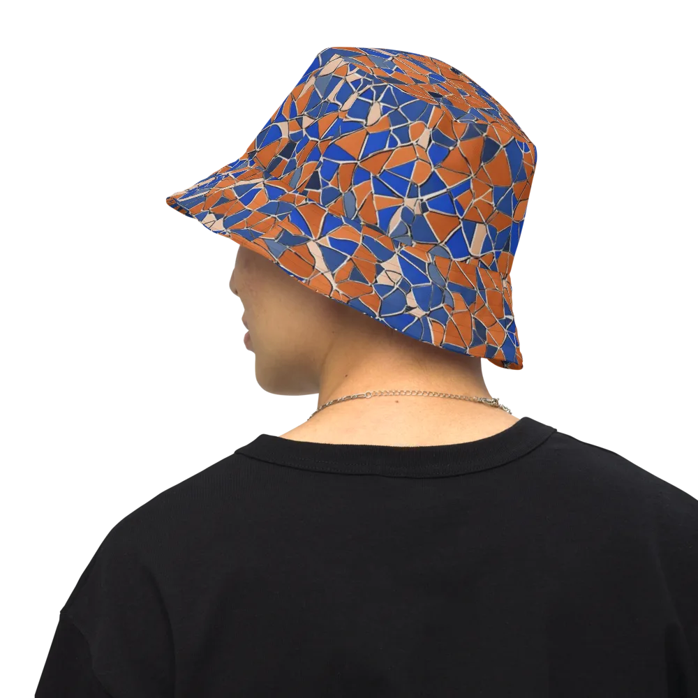 Cobalt Fissure on Reversible Bucket Hat — Back Inside