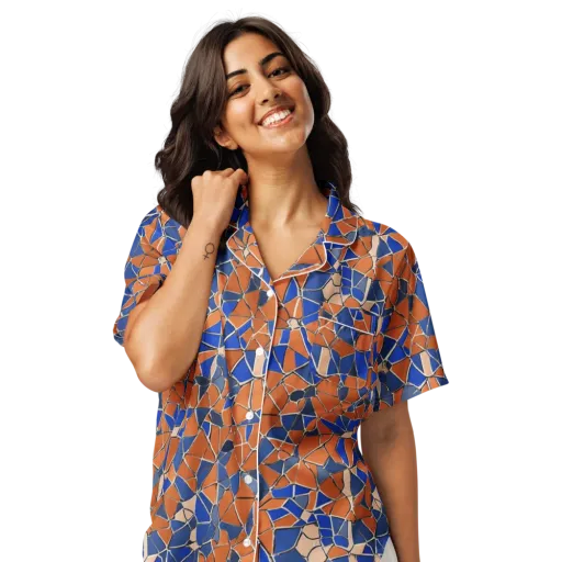Cobalt Fissure on a Women's Short Sleeve Pajama Top