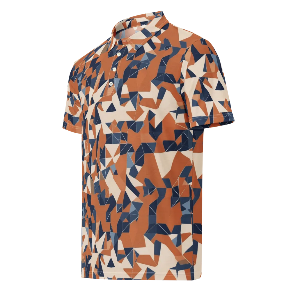 Ochre Parallax on Men's Slim Fit Polo Shirt — Left Front