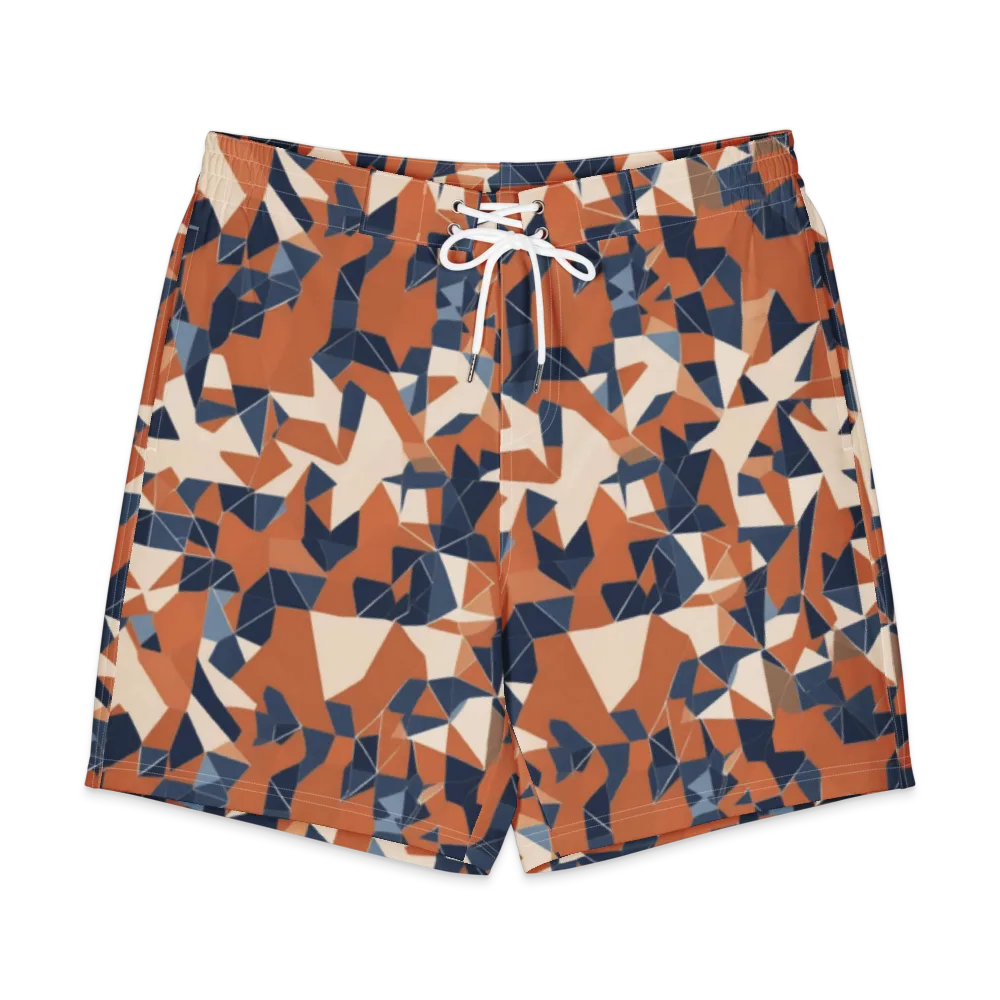 Ochre Parallax on Men's Board Shorts — Front