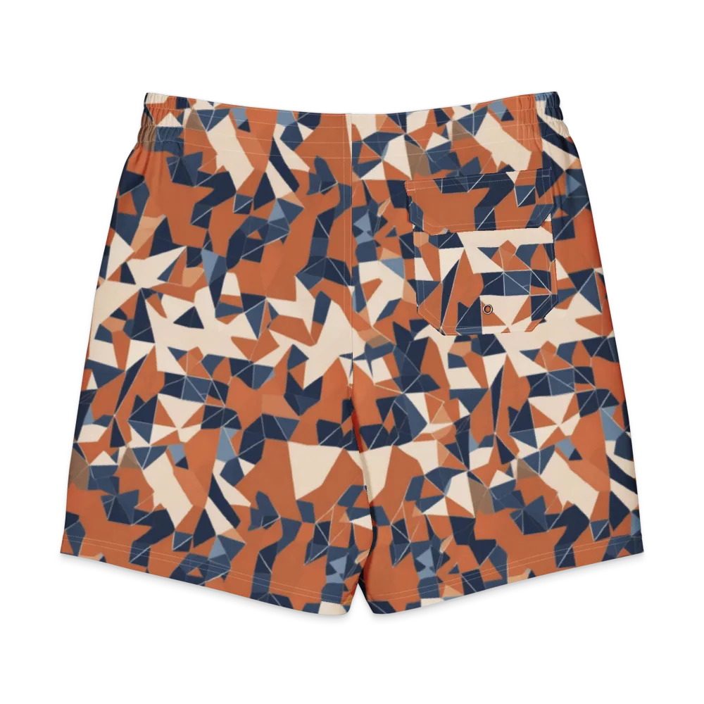Ochre Parallax on Men's Board Shorts — Back