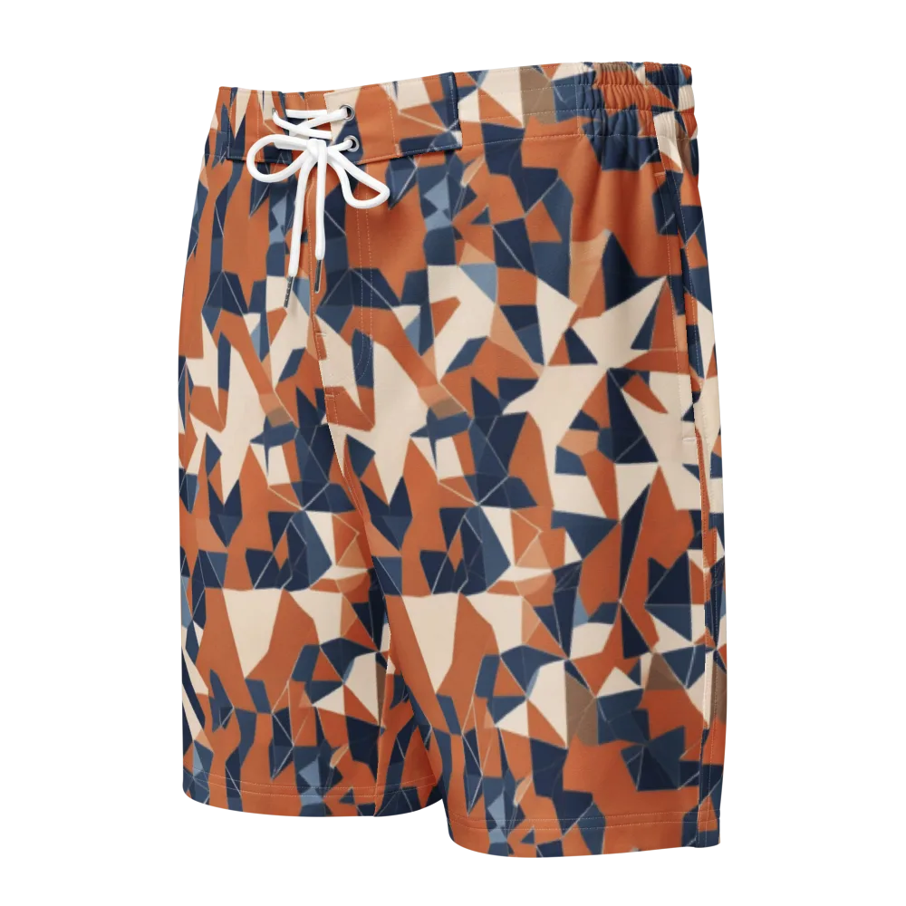 Ochre Parallax on Men's Board Shorts — Front