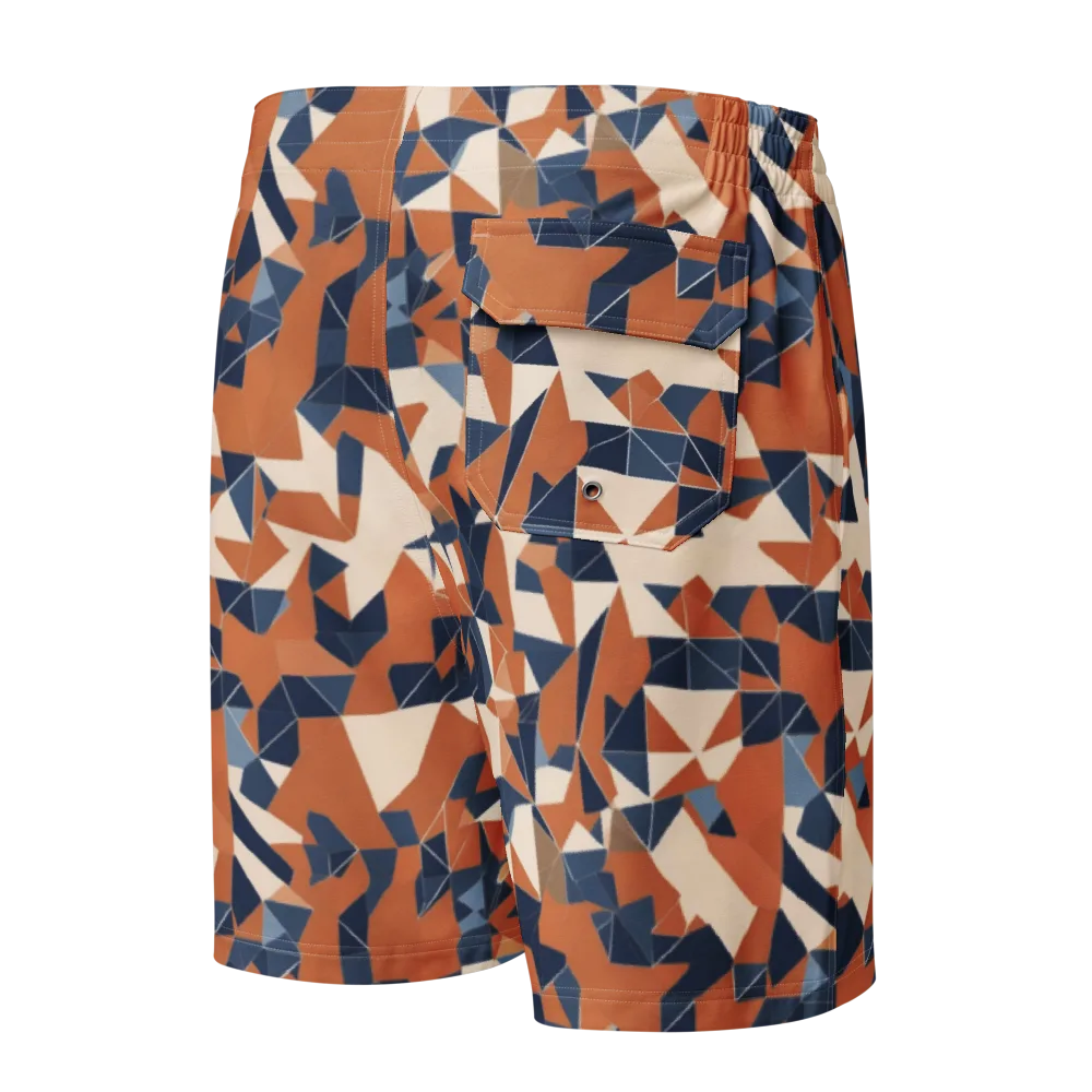 Ochre Parallax on Men's Board Shorts — Back