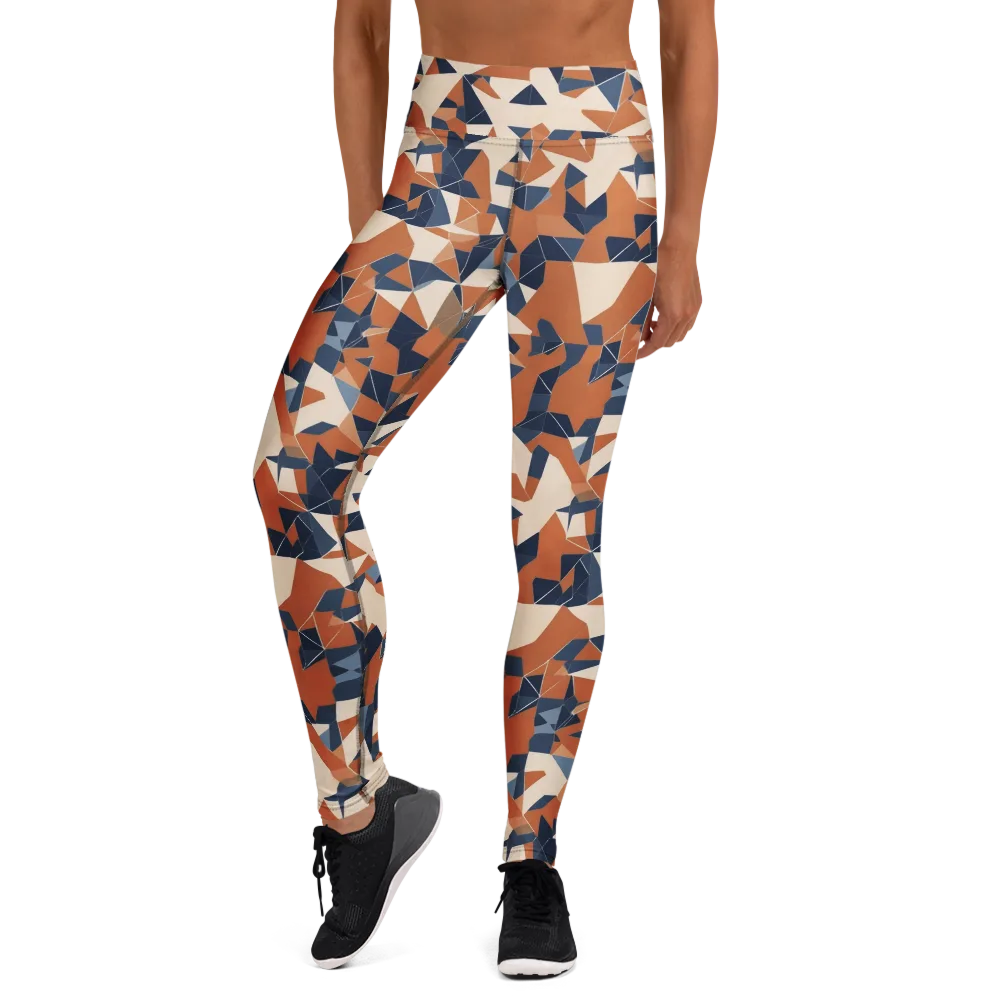 Ochre Parallax on Yoga Leggings — Front