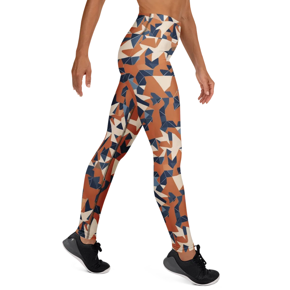 Ochre Parallax on Yoga Leggings — Right
