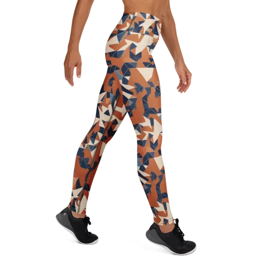 Ochre Parallax on a Yoga Leggings