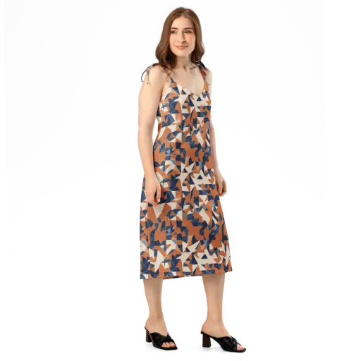 Ochre Parallax on a Slip Dress