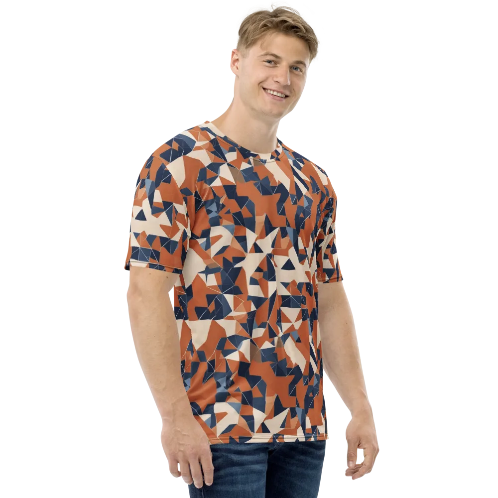 Ochre Parallax on Men's Crew Neck T-Shirt — Right