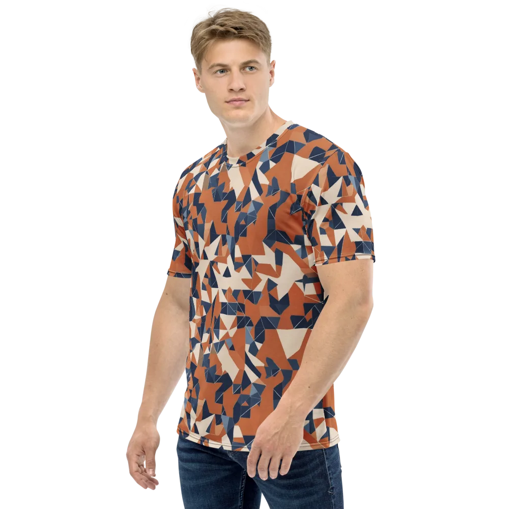 Ochre Parallax on Men's Crew Neck T-Shirt — Left