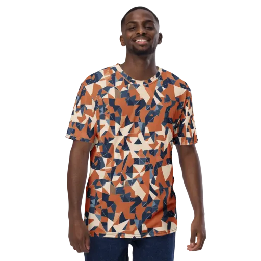 Ochre Parallax on a Men's Crew Neck T-Shirt
