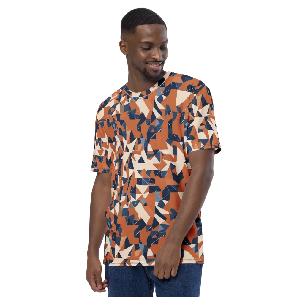 Ochre Parallax on Men's Crew Neck T-Shirt — Left