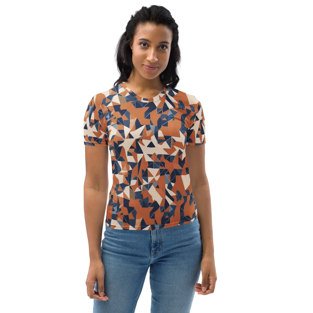 Ochre Parallax on Women's Crew Neck T-Shirt — Front