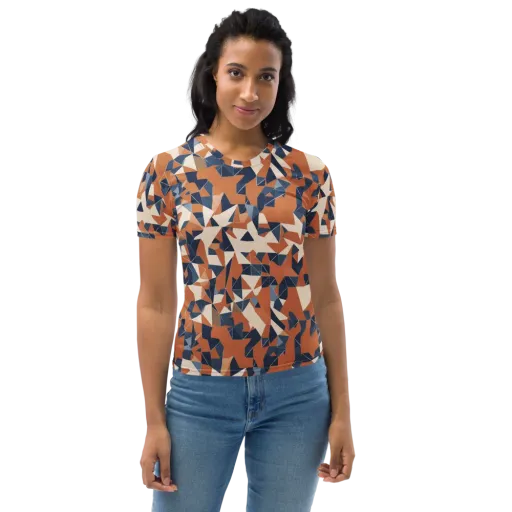Ochre Parallax on a Women's Crew Neck T-Shirt