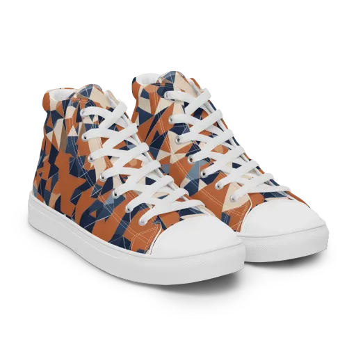 Ochre Parallax on a Women's High Top Canvas Shoes