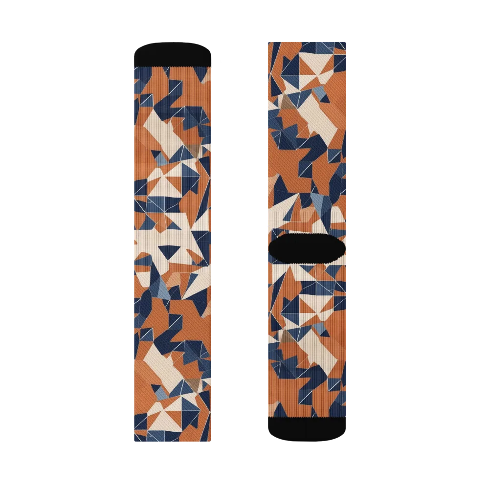Ochre Parallax on Socks — Right Sock