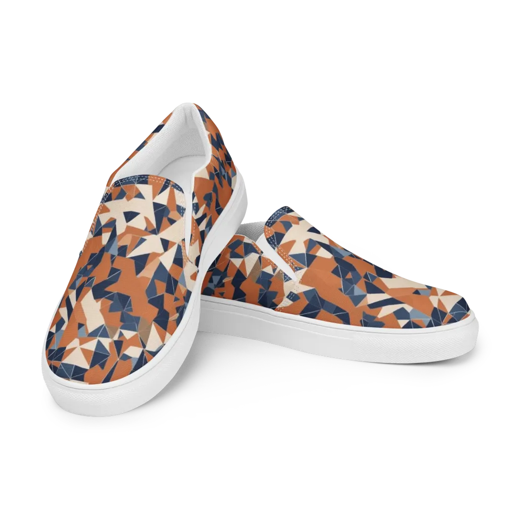 Ochre Parallax on Women's Slip-On Canvas Shoes — Left Front