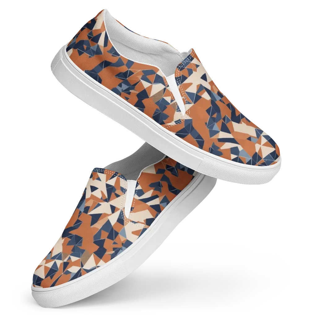 Ochre Parallax on Women's Slip-On Canvas Shoes — Front
