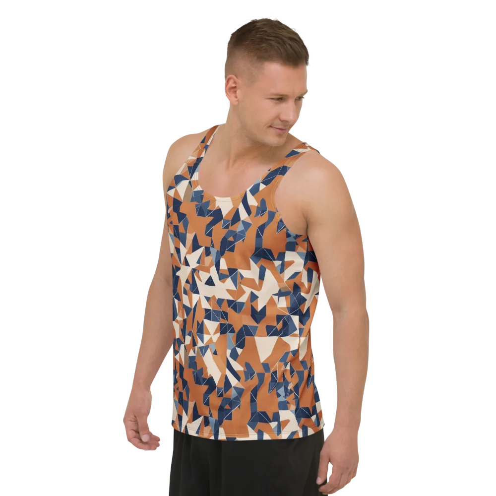Ochre Parallax on Men's Tank Top — Left Front