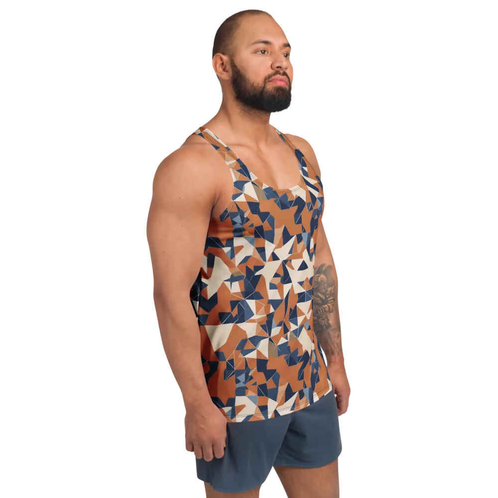 Ochre Parallax on Men's Tank Top — Right Front