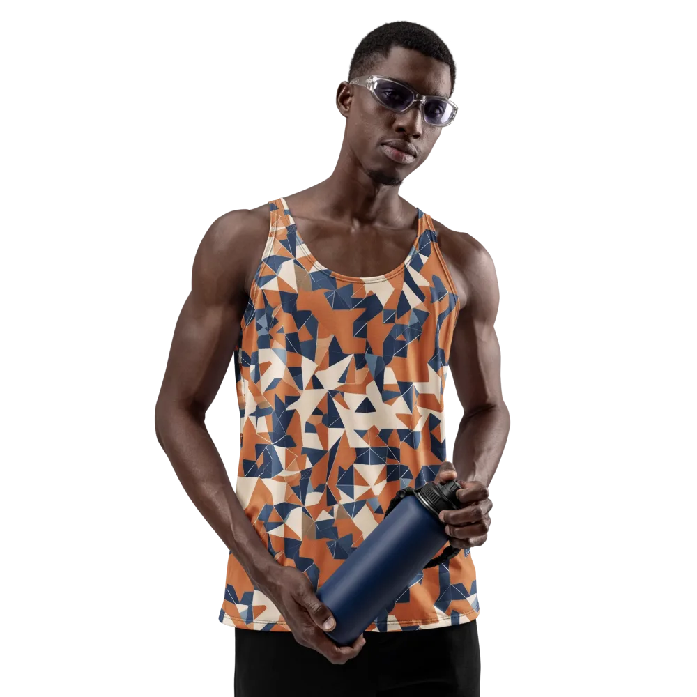 Ochre Parallax on Men's Tank Top — Front