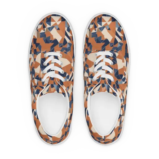 Ochre Parallax on a Men's Lace-Up Canvas Shoes