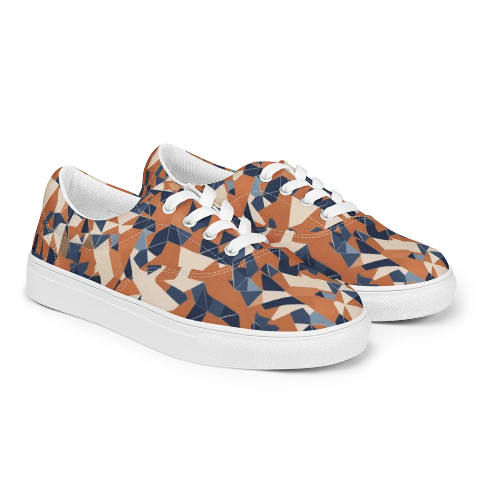 Ochre Parallax on Men's Lace-Up Canvas Shoes — Right Front