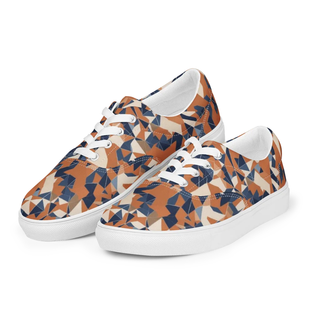 Ochre Parallax on Men's Lace-Up Canvas Shoes — Left Front