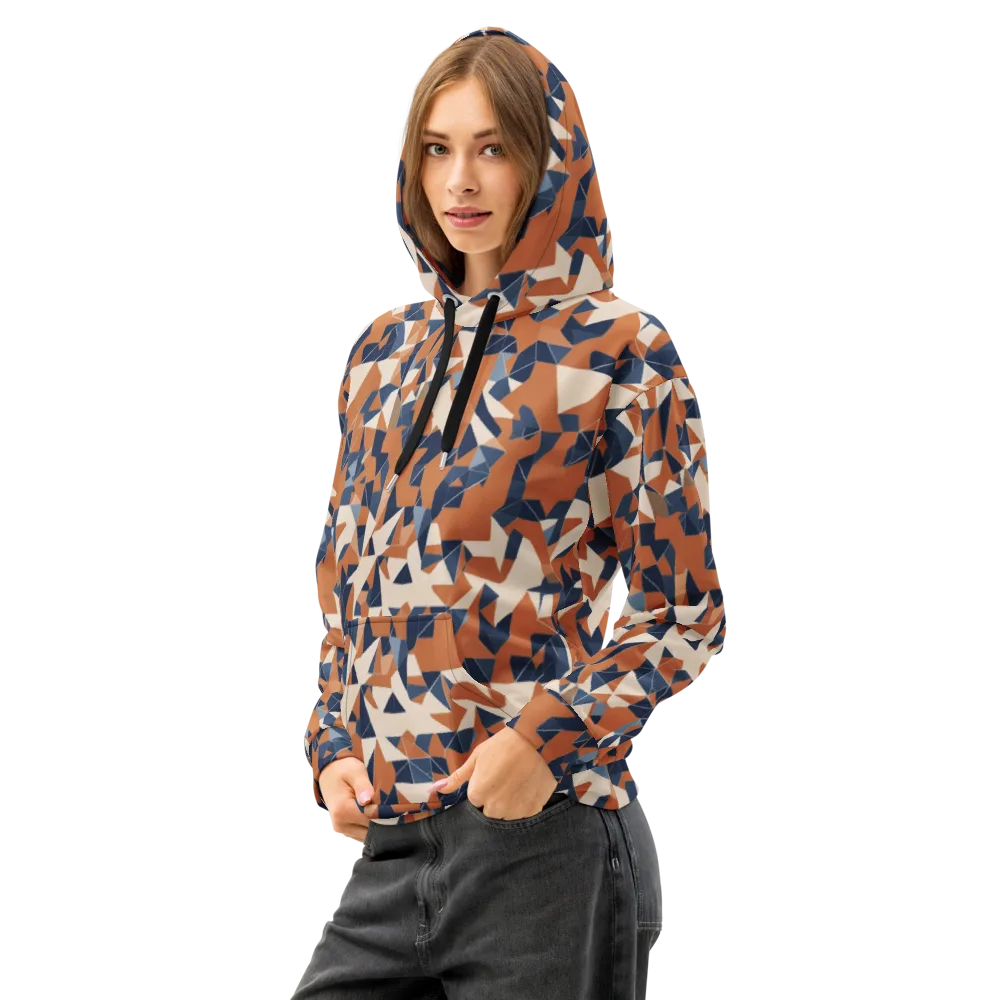 Ochre Parallax on Cotton Hoodie — Left Front
