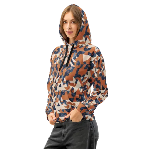 Ochre Parallax on a Cotton Hoodie