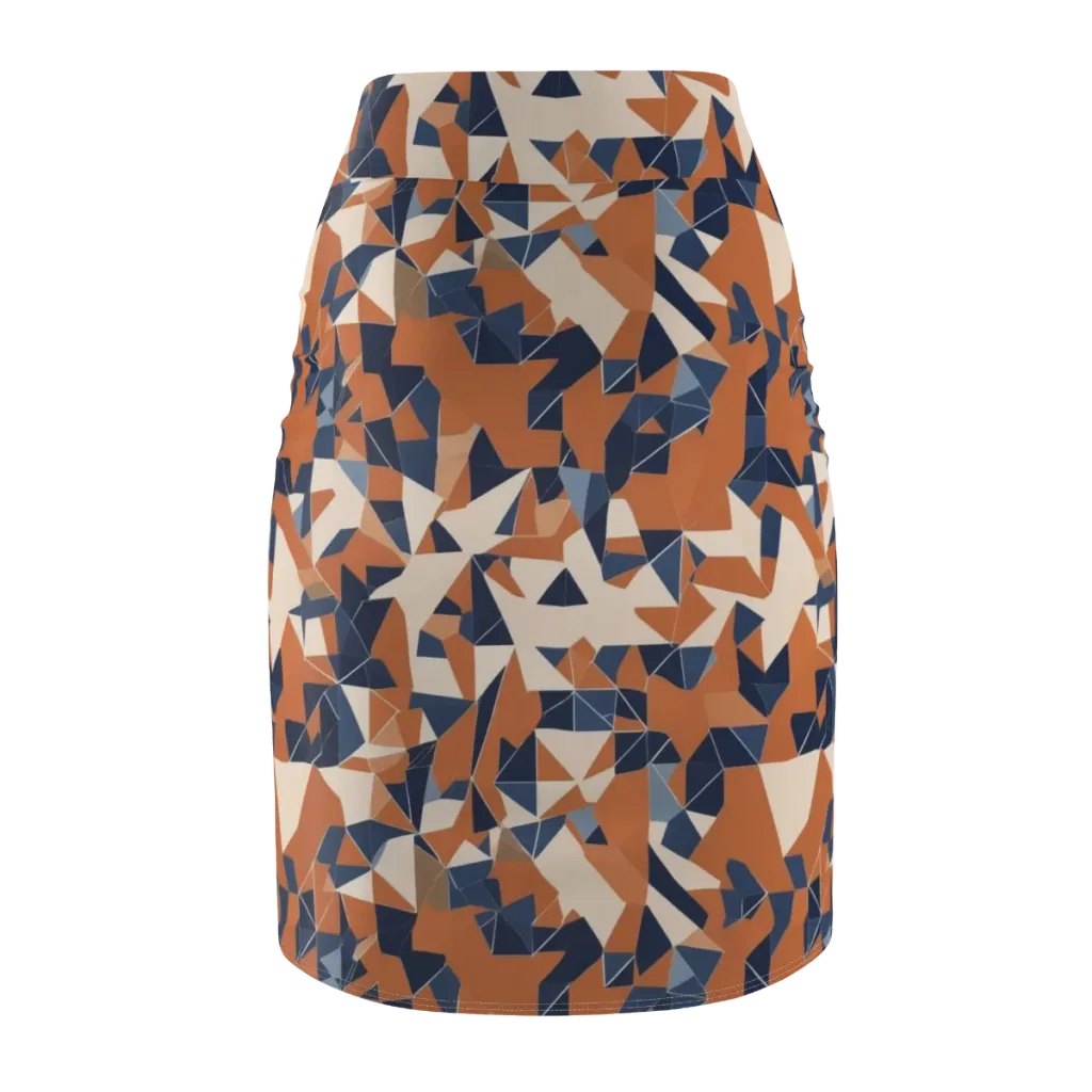 Ochre Parallax on Pencil Skirt — Back