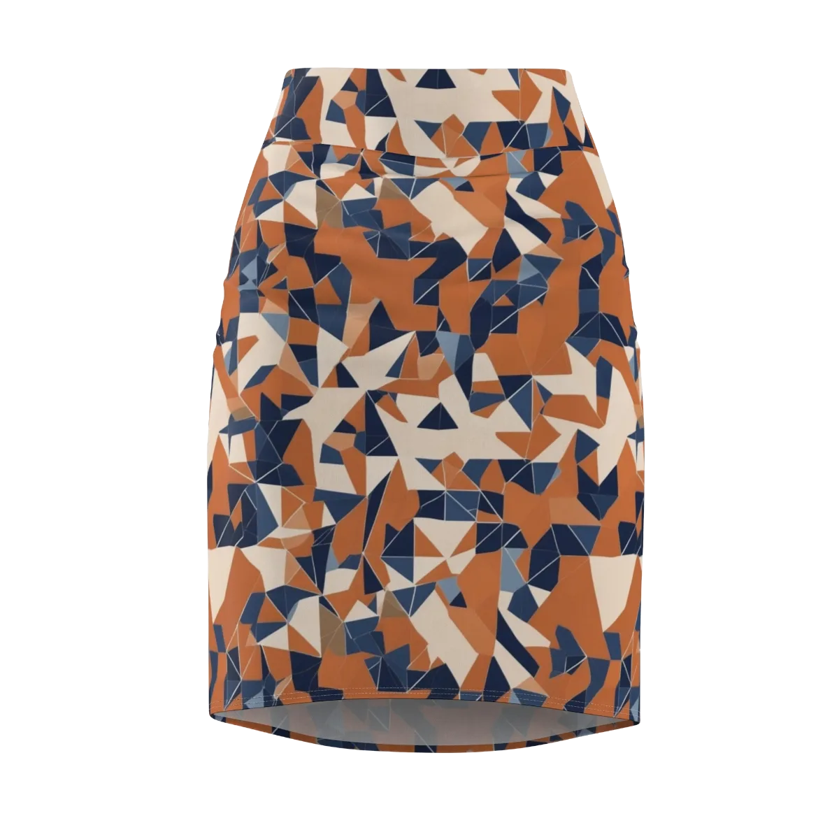 Ochre Parallax on Pencil Skirt — Front
