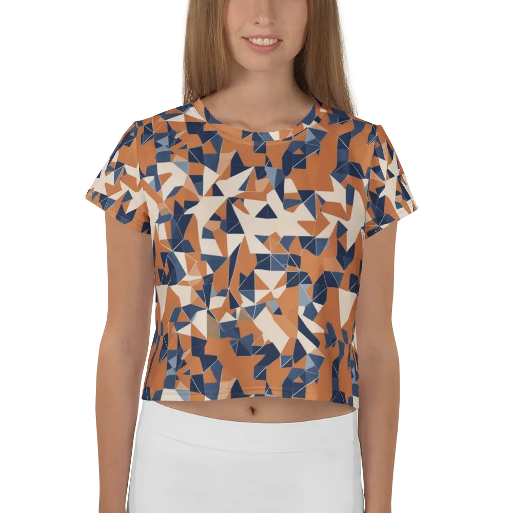 Ochre Parallax on Crop Tee — Front