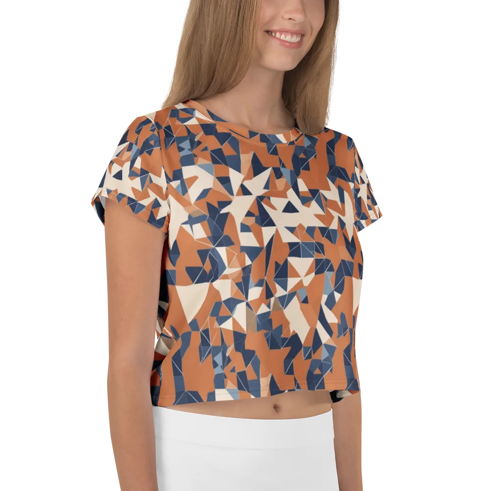 Ochre Parallax on Crop Tee — Right