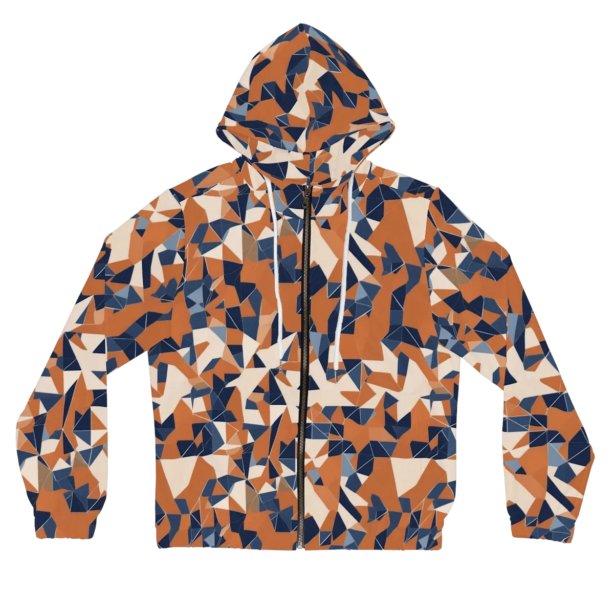 Ochre Parallax on Women's Full-Zip Hoodie — Front