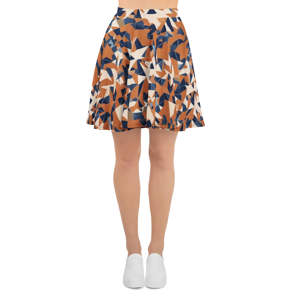 Ochre Parallax on Skater Skirt — Front