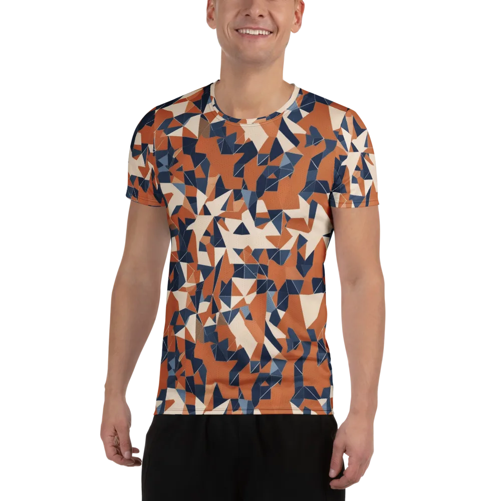 Ochre Parallax on Men's Athletic T-Shirt — Front