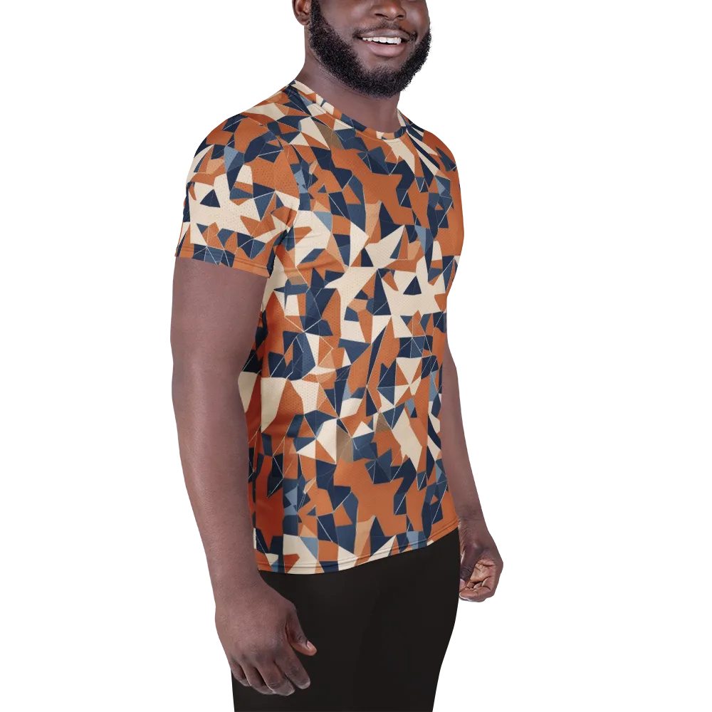Ochre Parallax on Men's Athletic T-Shirt — Right