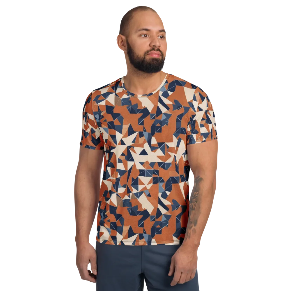 Ochre Parallax on Men's Athletic T-Shirt — Front