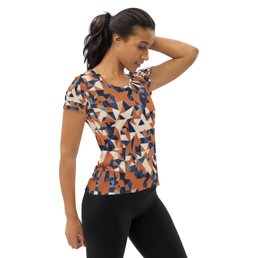Ochre Parallax on Women's Athletic T-Shirt — Right