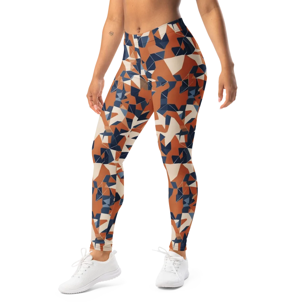 Ochre Parallax on Leggings — Left Front