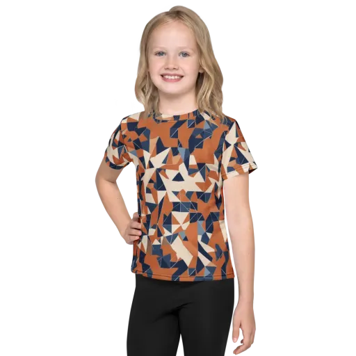 Ochre Parallax on a Kids Crew Neck T-Shirt