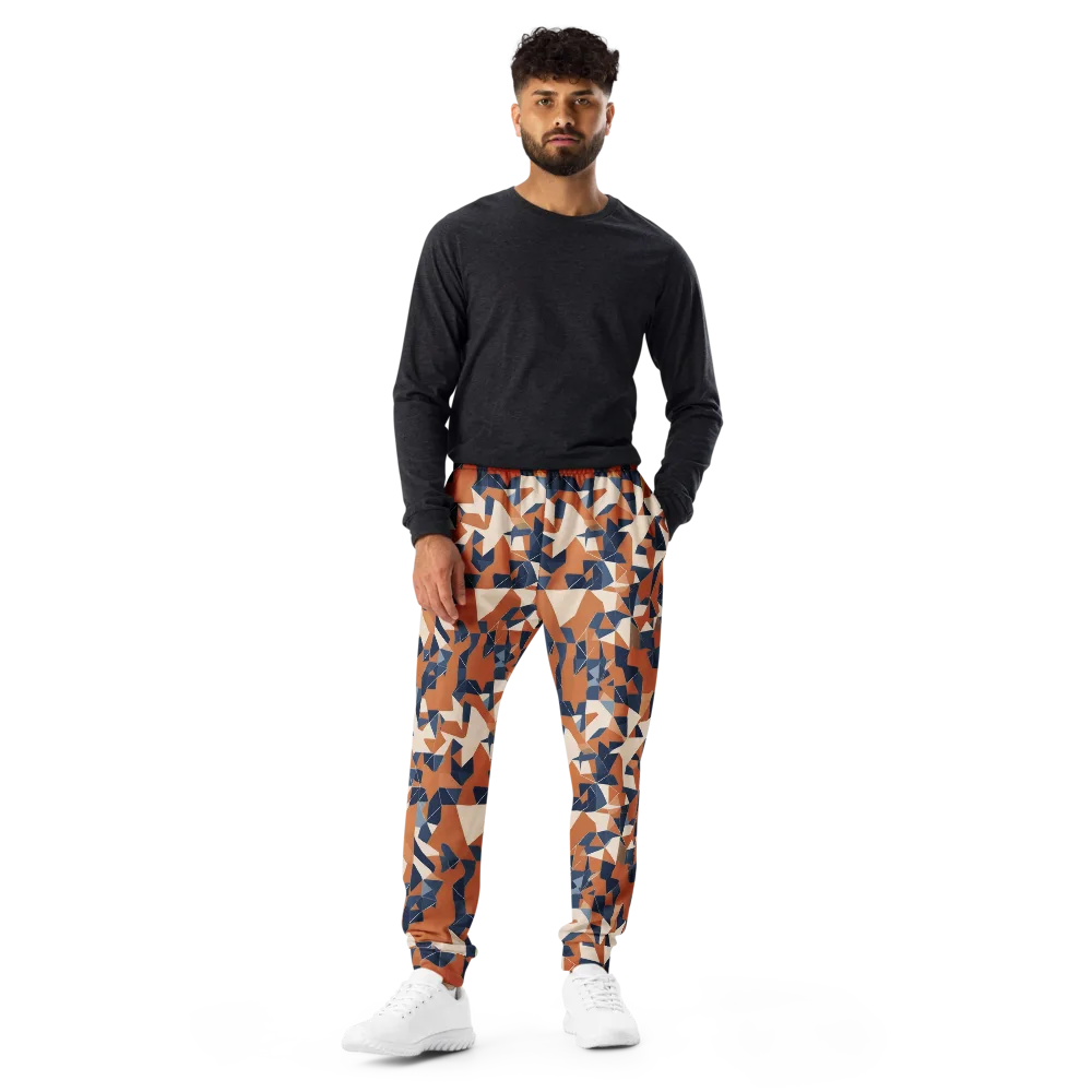 Ochre Parallax on Men's Joggers — Front