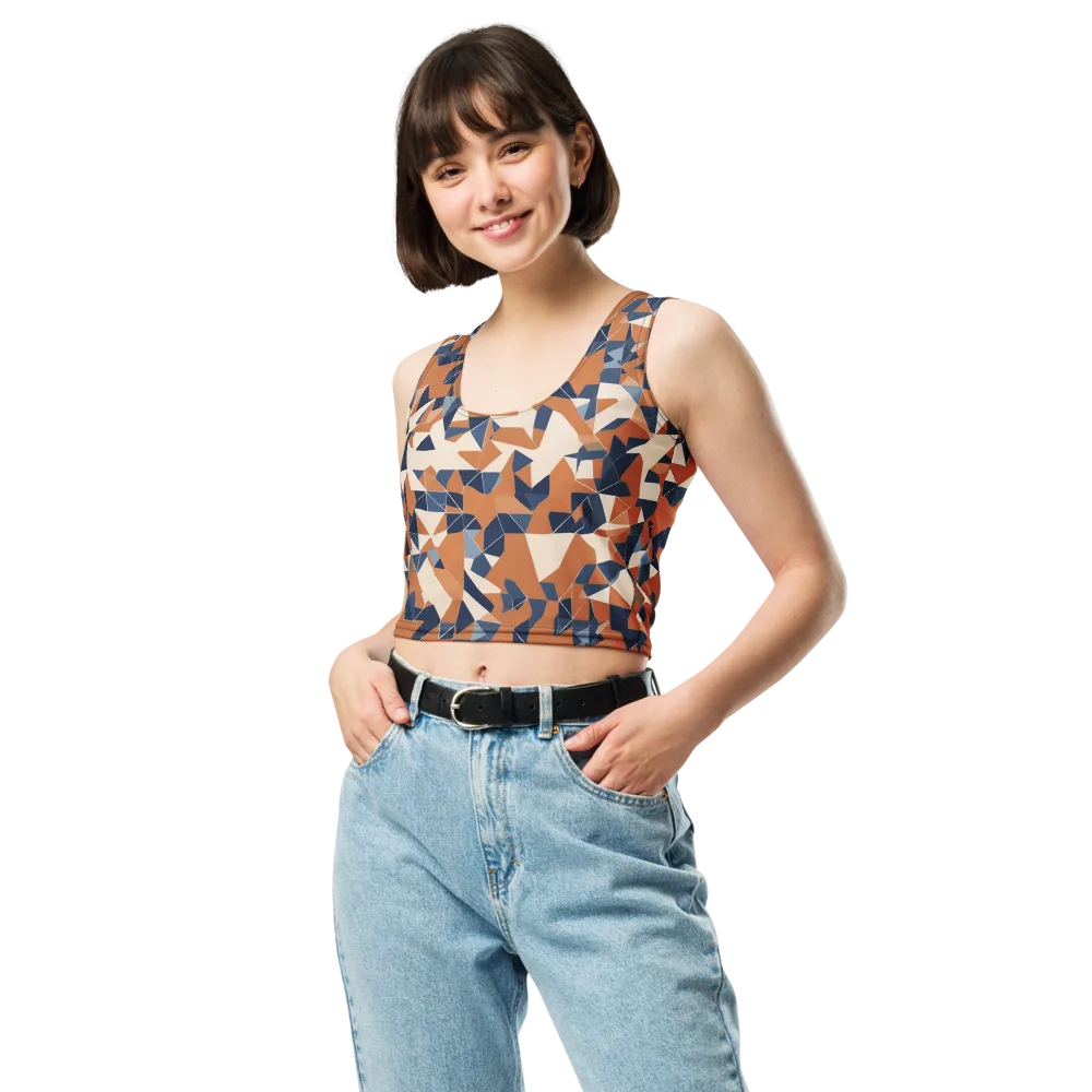 Ochre Parallax on Crop Top — Front