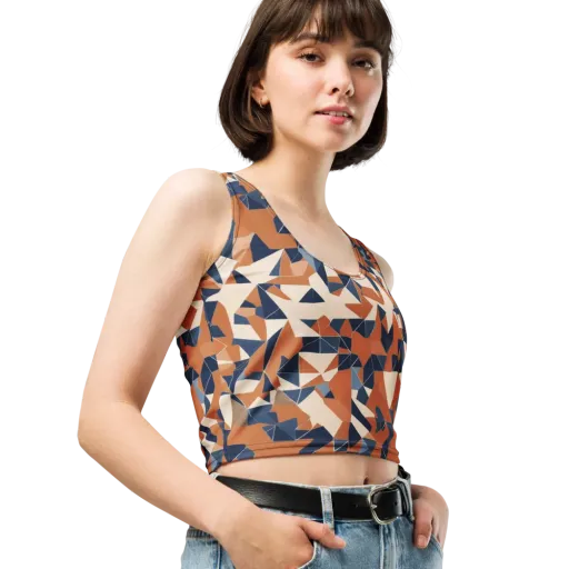 Ochre Parallax on a Crop Top