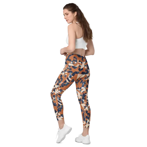 Ochre Parallax on a Leggings with Pockets