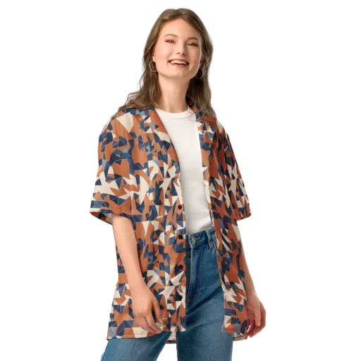 Ochre Parallax on a Button Shirt