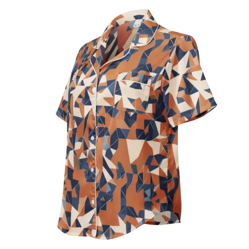 Ochre Parallax on a Women's Short Sleeve Pajama Top